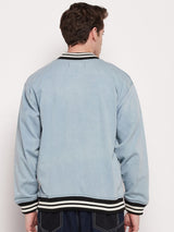 Blue Denim Varsity Jacket Jackets Fugazee 