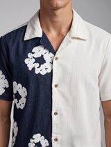 Floral Split Corduroy Denim Shirt Shirts Fugazee 