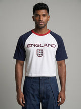 England Retro Football Cropped Tshirt T-Shirts Fugazee 