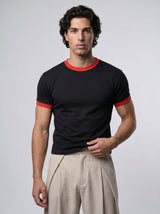 Black Cropped Ringer Tshirt T-Shirts Fugazee 