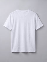 White Notch Neck Ribbed Tshirt