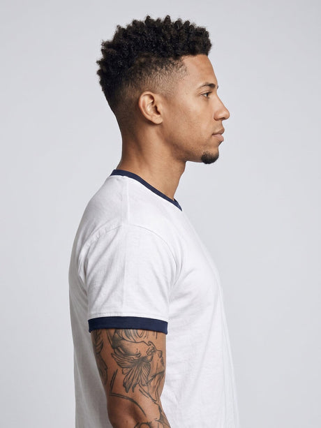 White Cropped Ringer Tshirt T-Shirts Fugazee 