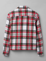 Red Striped Flannel Cropped Shirt Shirts Fugazee 