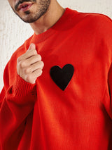 Red Heart Distressed Sweater Sweaters Fugazee 