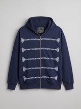 Navy Embroidered Oversized Hoodie Sweatshirts Fugazee 