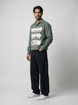 Pine Green Graphic Corduroy Cropped Shirt Shirts Fugazee 