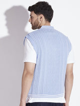 Sky Sleeveless Knitted Cardigan Sweaters Fugazee 