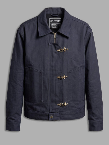 Navy Twill Fireman Clasp Jacket Jackets Fugazee 
