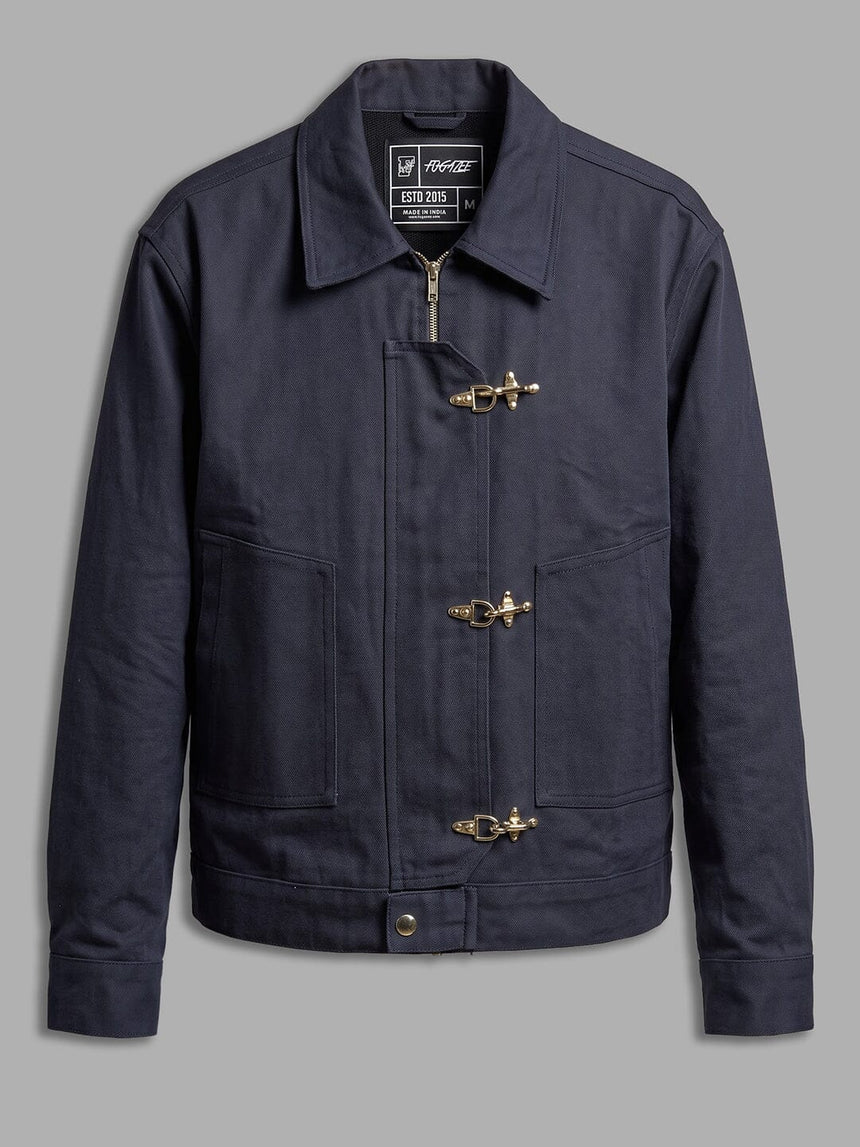 Navy Twill Fireman Clasp Jacket Jackets Fugazee 