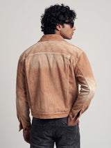 Desert Washed Pleated Corduroy Cropped Jacket Jackets Fugazee 