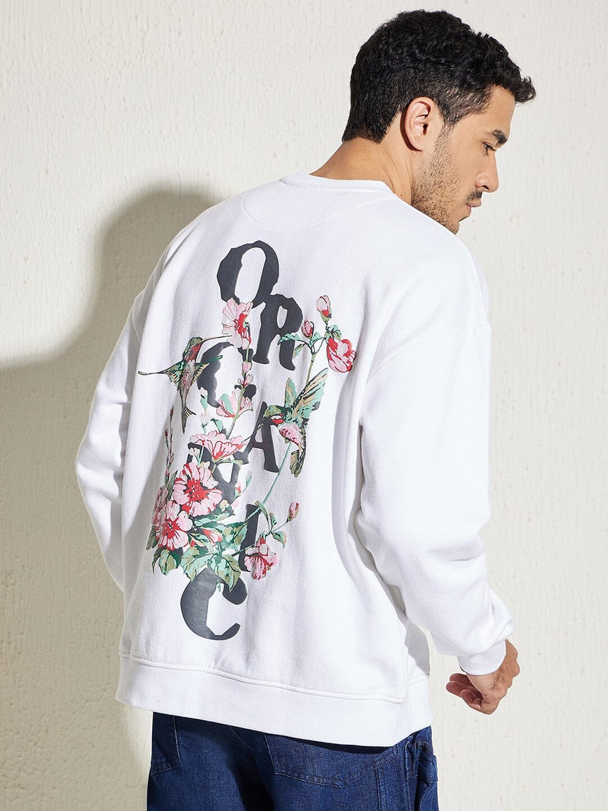 White Organic Oversized Sweatshirt, Buy Mens Sweatshirt