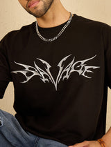 Black Savage Embroidery Oversized Tshirt T-shirts Fugazee 