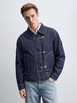 Dark Wash Fireman Clasp Denim Jacket Jackets Fugazee 