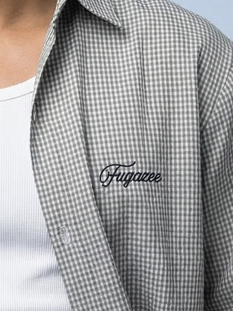 Blue Gingham Cropped Shirt Shirts Fugazee 