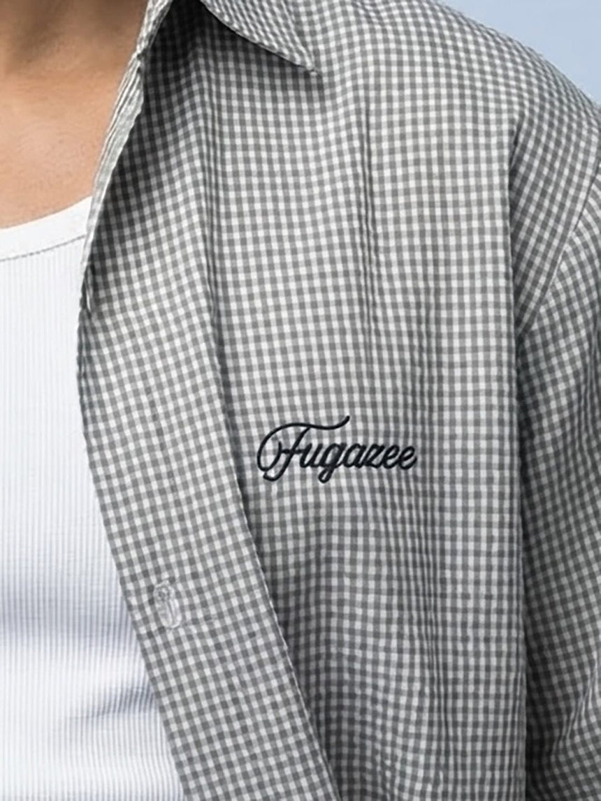 Blue Gingham Cropped Shirt Shirts Fugazee 