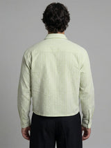 Lime Striped Seersucker Cropped Shirt Shirts Fugazee 