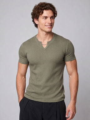 Iguana Green Notch Neck Tshirt T-Shirts Fugazee 