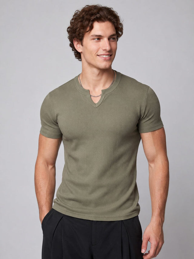 Iguana Green Notch Neck Tshirt T-Shirts Fugazee 
