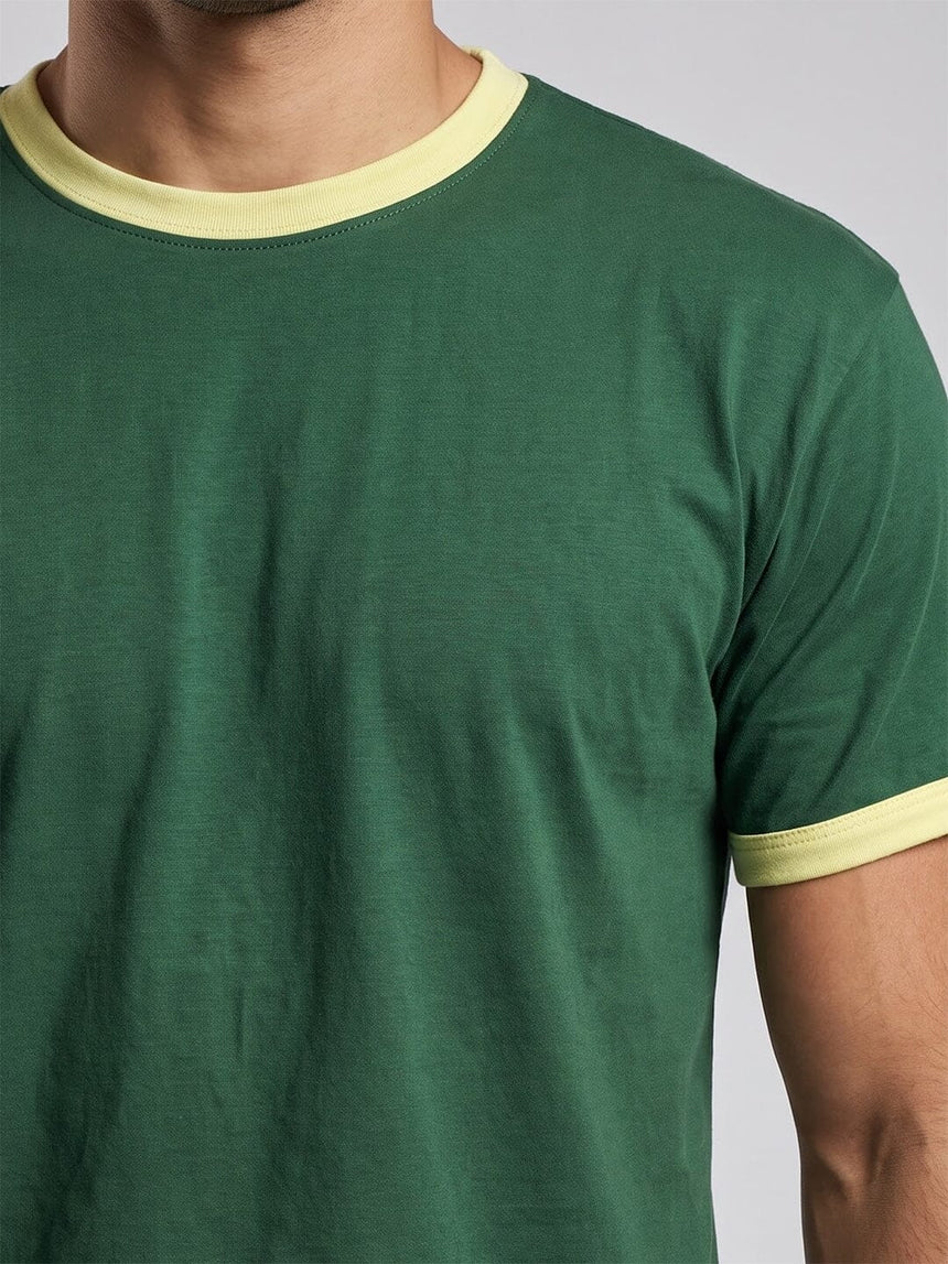 Bottle Green Ringer Tshirt T-Shirts Fugazee 