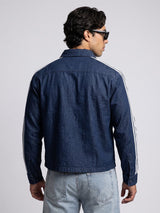 Dark Wash Taped Frog Buttoned Cropped Shirt Shirts Fugazee 