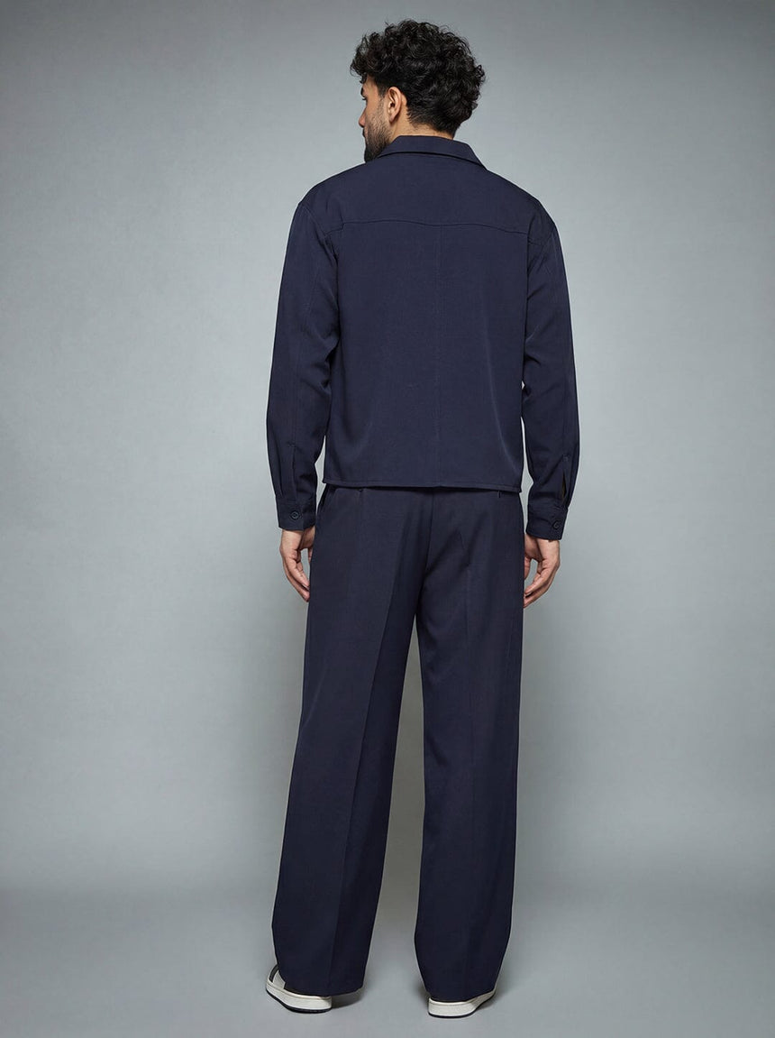 Midnight Blue Minimalist Korean Clothing Set Clothing Set Fugazee 