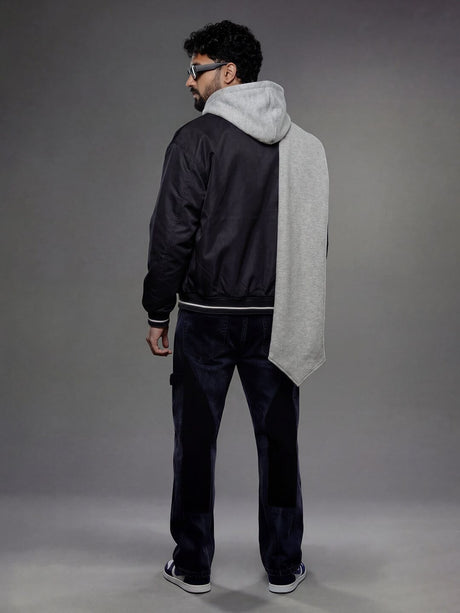 Grey Fleece Hooded Scarf Scarf Fugazee 