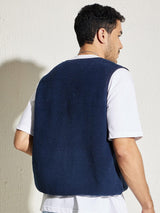 Navy Fleece Zipped Gilet Jackets Fugazee 