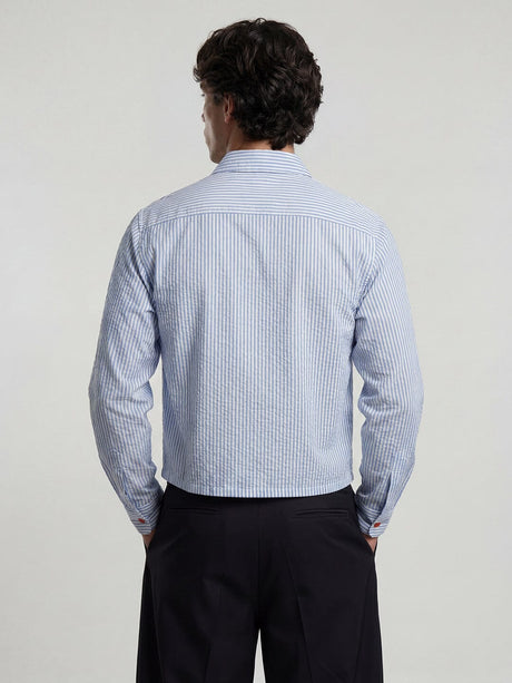 Ice Striped Frog Buttoned Cropped Shirt Shirts Fugazee 
