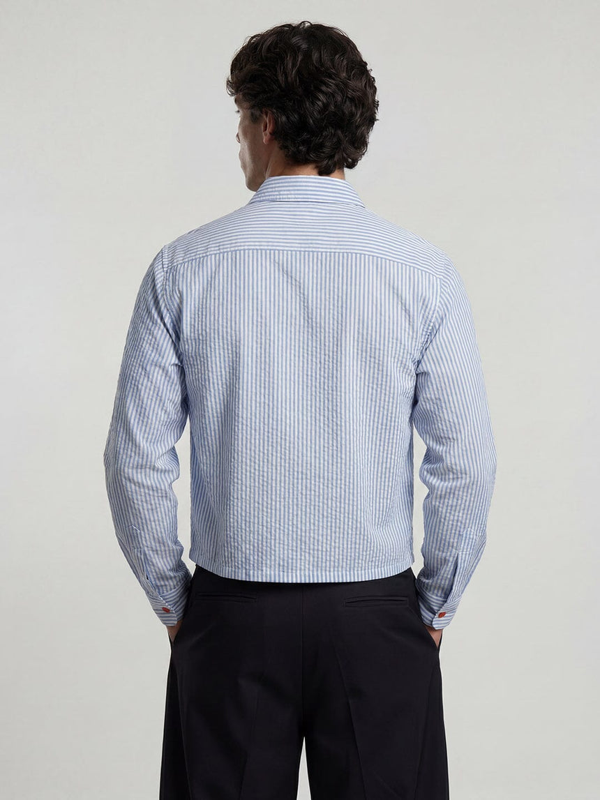 Ice Striped Frog Buttoned Cropped Shirt Shirts Fugazee 