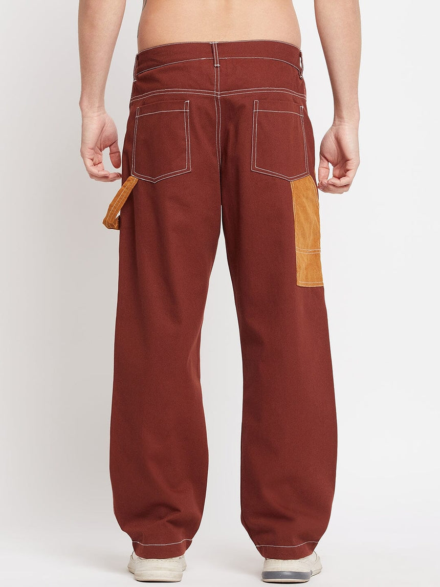 Brown Carpenter Corduroy Panel Pants Trousers Fugazee 