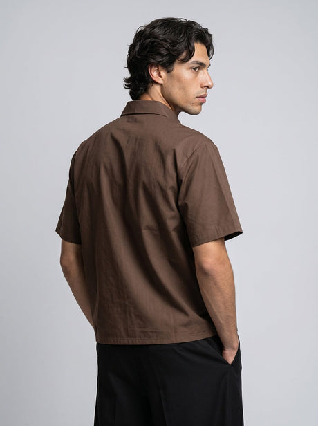 Brown Fireman Clasp Boxy Shirt Shirts Fugazee 