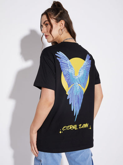 Black Macaw Unisex Oversized Tshirt