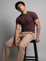 Brown Eyelet Detail Cropped Tshirt T-Shirts Fugazee 