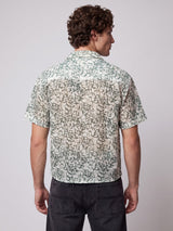 Green Floral Mesh Cropped Shirt Shirts Fugazee 