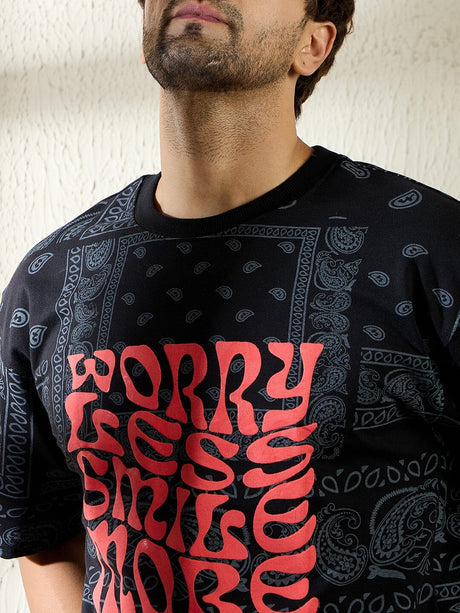 Black Paisley Oversized Tshirt T-shirts Fugazee 