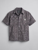 Grey Paisley Cropped Shirt Shirts Fugazee 