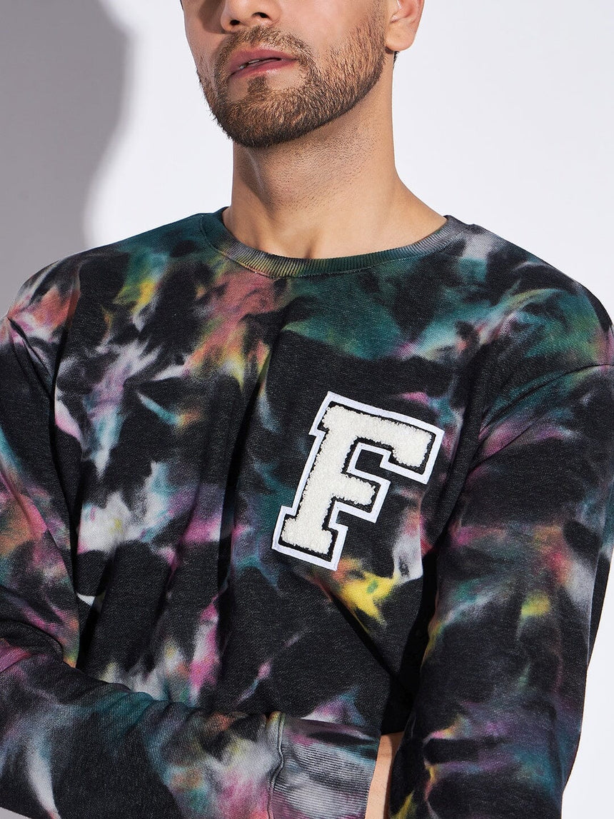 Multi Colour Tie and Dye Oversized Sweatshirt Sweatshirts Fugazee 