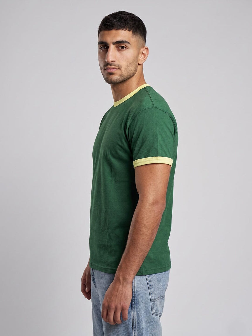 Bottle Green Ringer Tshirt T-Shirts Fugazee 