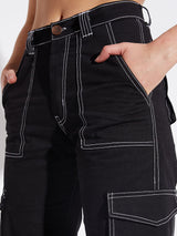 Black Unisex Carpenter Cargo Pants Trousers Fugazee 