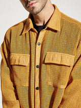 Mustard See Through Lace OverShirt