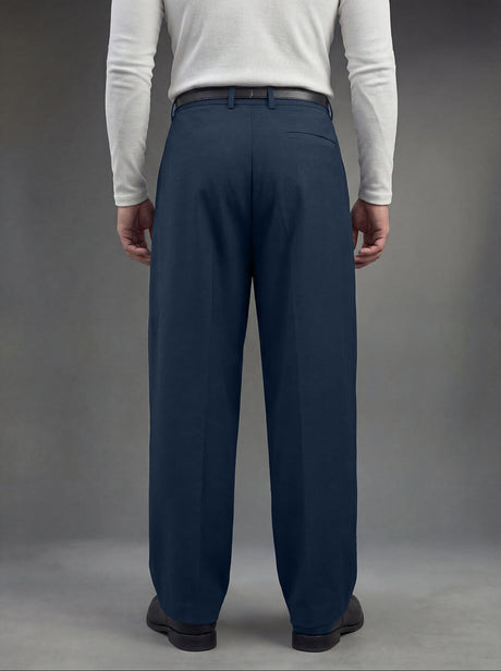 Navy Pleated Korean Trousers Trousers Fugazee 