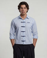 Ice Striped Frog Buttoned Cropped Shirt Shirts Fugazee 