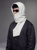 Grey Fleece Hooded Scarf Scarf Fugazee 