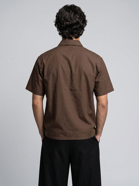 Brown Fireman Clasp Boxy Shirt Shirts Fugazee 