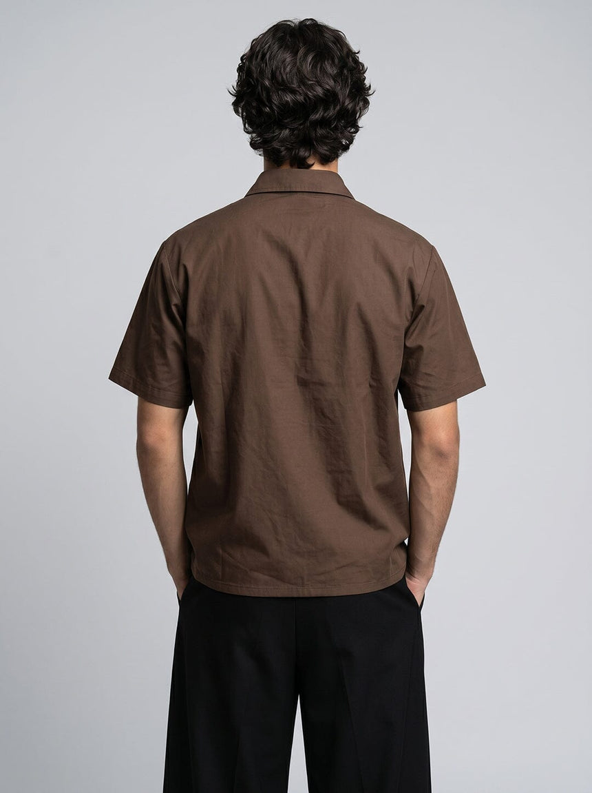 Brown Fireman Clasp Boxy Shirt Shirts Fugazee 