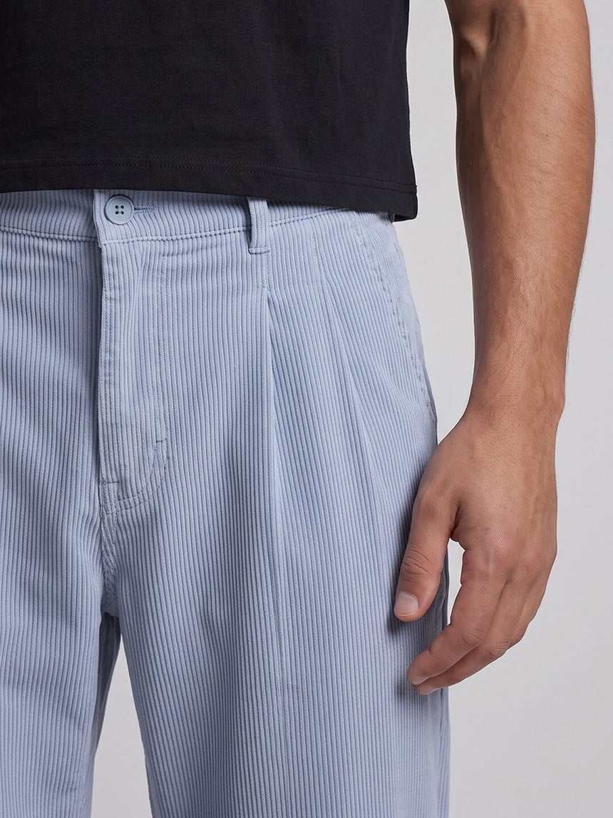 Sky Corduroy Pleated Flared Trousers Trousers Fugazee 