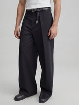 Black Pleated Tailored Trousers Trousers Fugazee 