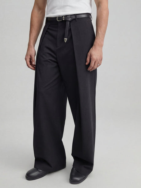 Black Pleated Tailored Trousers Trousers Fugazee 