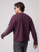 Maroon Cold Blooded Cropped Waffle Tshirt T-Shirts Fugazee 