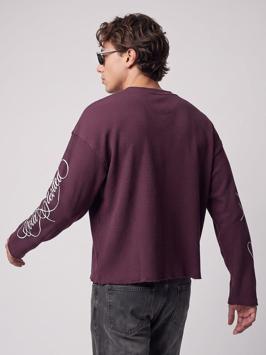 Maroon Cold Blooded Cropped Waffle Tshirt T-Shirts Fugazee 